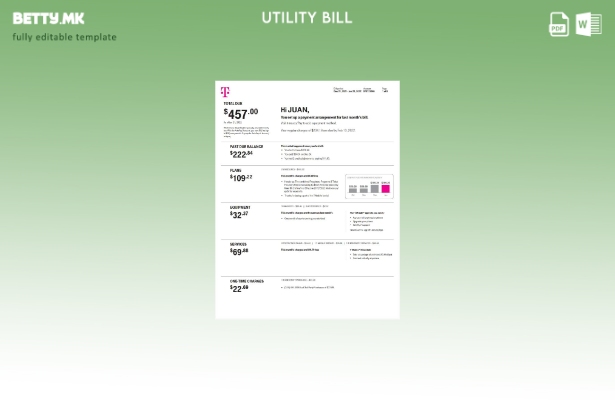 Модерен стил Холандија S T MOBILE шаблон за комунални сметки
